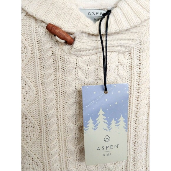 Aspen Kids 12 Month Fisherman's Cable Knit Pullover Sweater Cream Color NWT - Picture 2 of 5